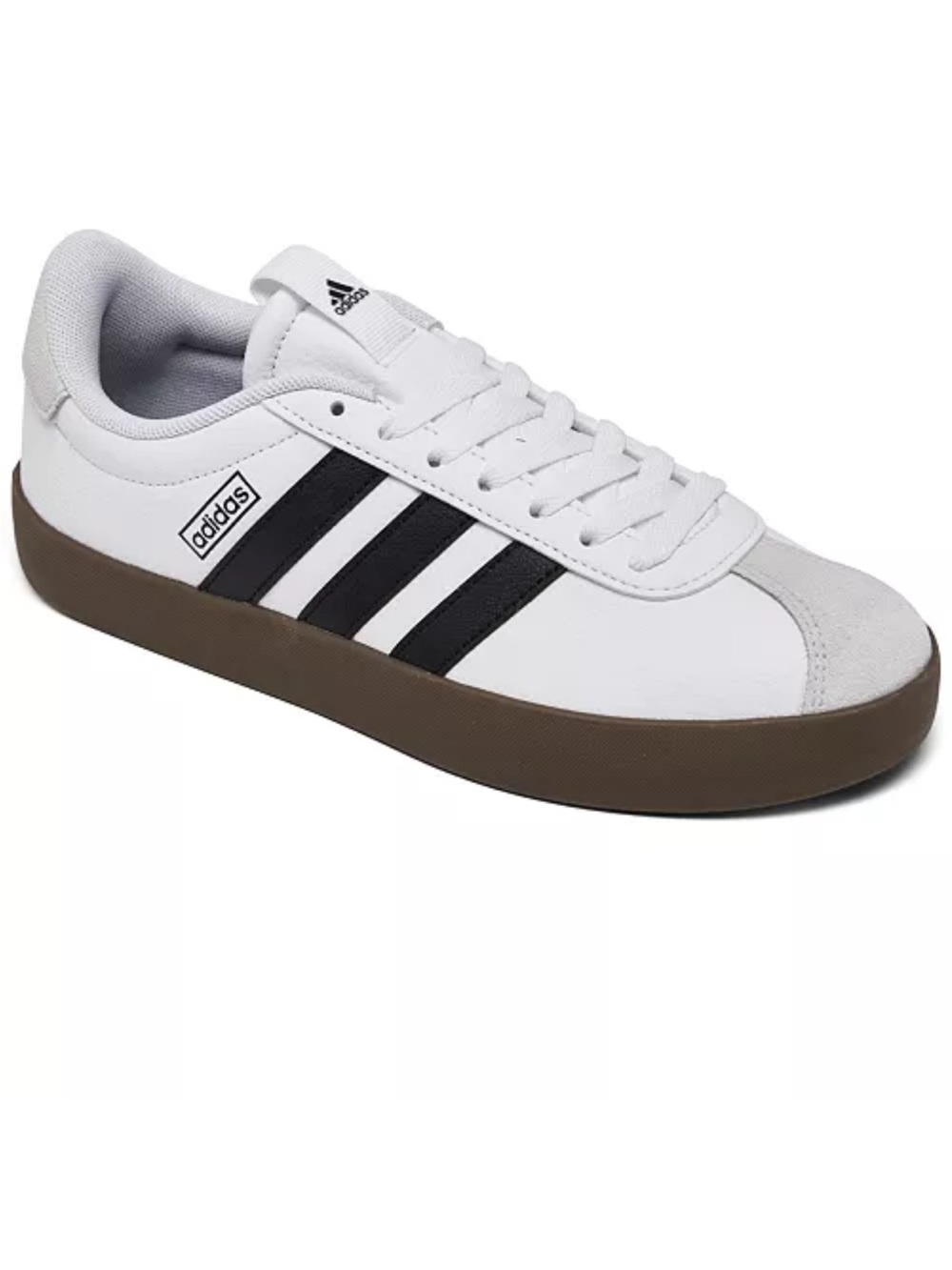 adidas VL Court 3.0 Sneakers in White with Black Stripes